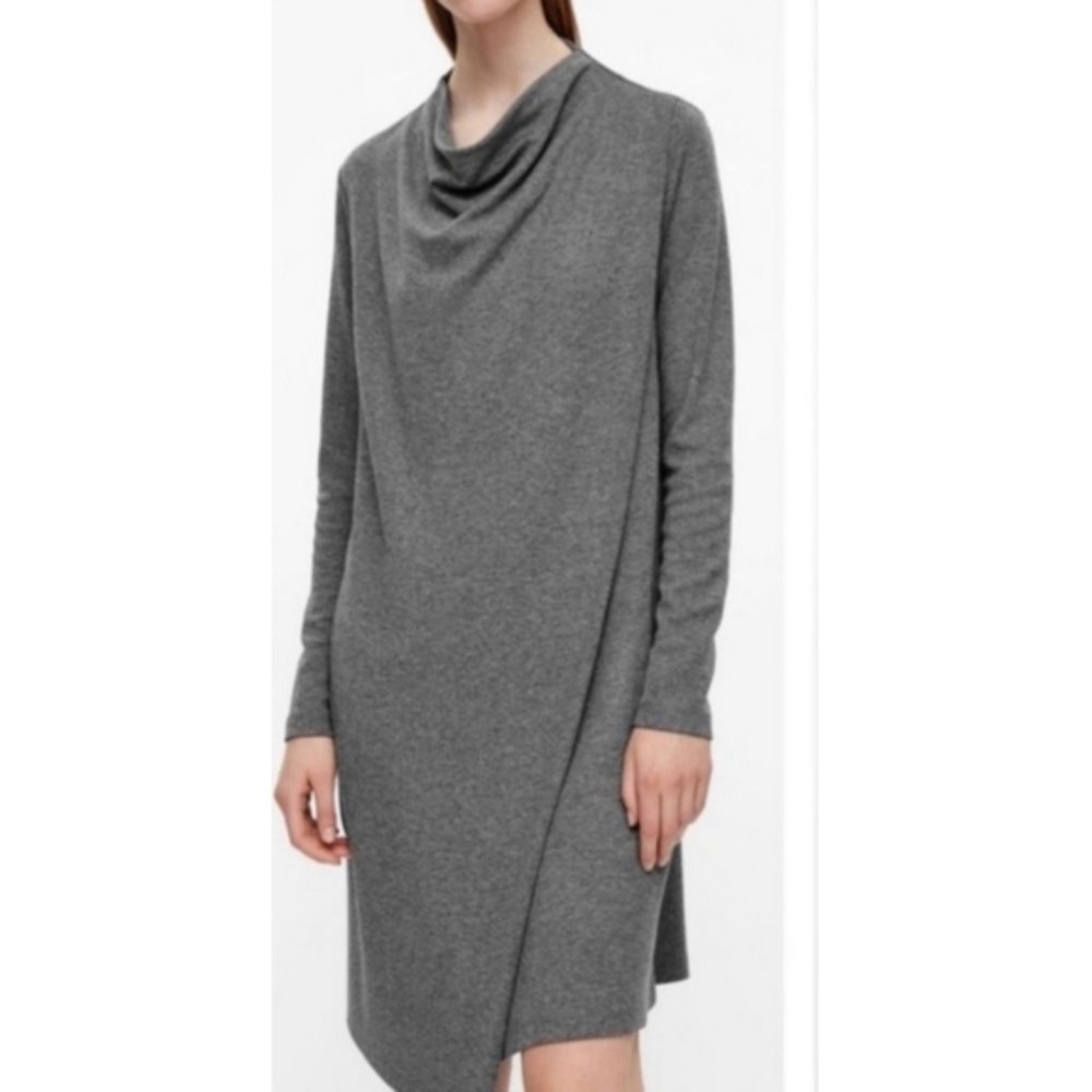 COS black drape dress